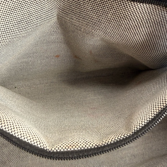 VTG Dooney & Bourke Canvas Double Pocket Satchel Gray DB Monogram Crossbody - Picture 15 of 16